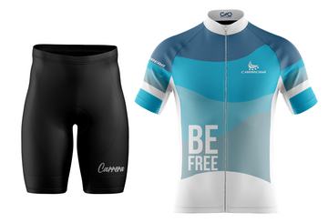 Uniforme Ciclismo Fit Corto - Blue Free Manga Corta
